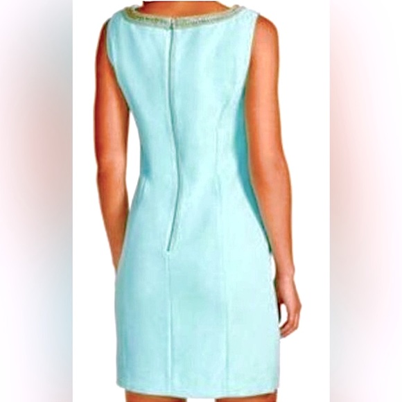 Lilly Pulitzer Sleeveless Mary Lane Beaded Sheath Dress w Metallic Detailing - Picture 5 of 8